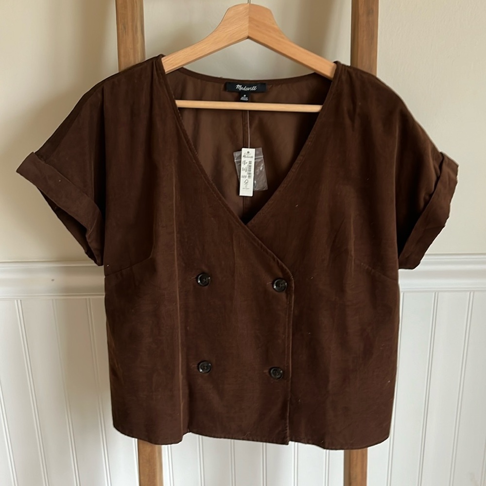 Madewell Brown Corduroy Crop Top